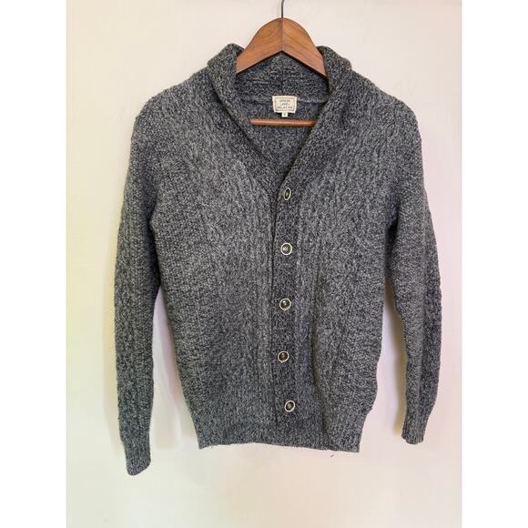 United Arrows Green Label Relaxing Wool Cardigan Sweater Gray Shawl Men’s S - Picture 1 of 6